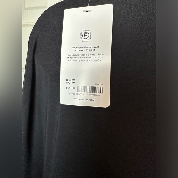 New ATHLETA Modal Full Length Robe Black Long Open Front Pockets S/M NWT $129 - Picture 8 of 16